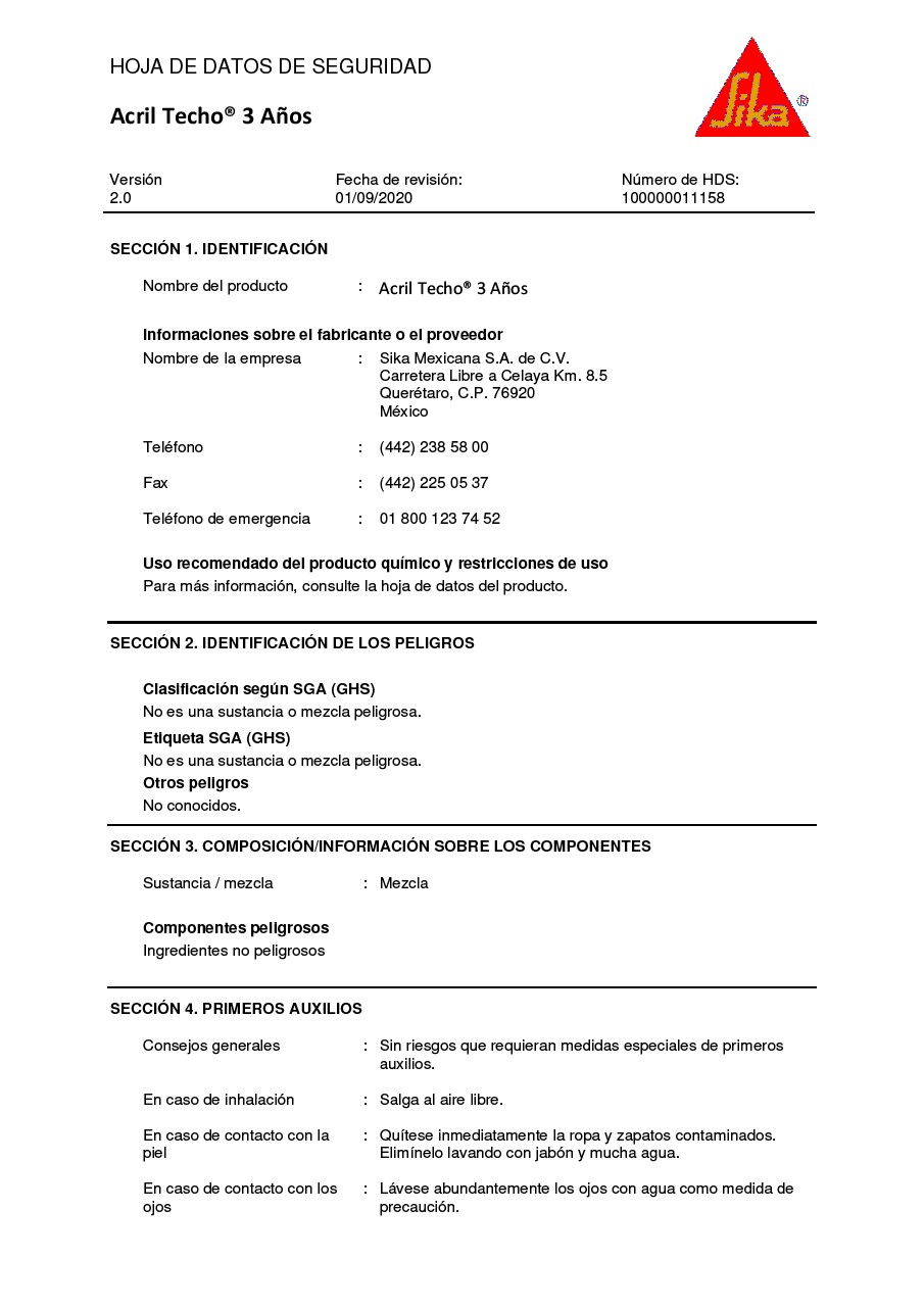 Acril Techo 3 Años