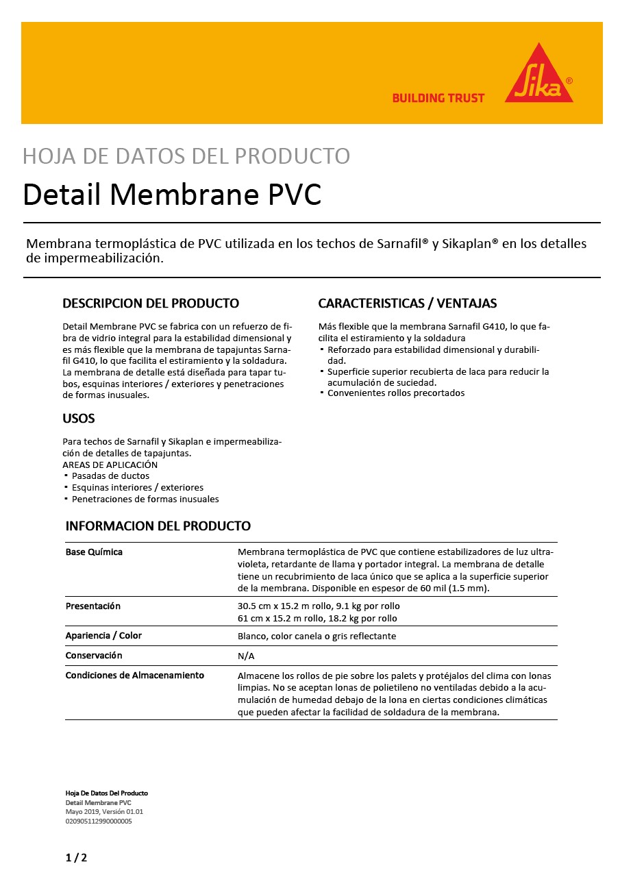 Detail Membrane PVC
